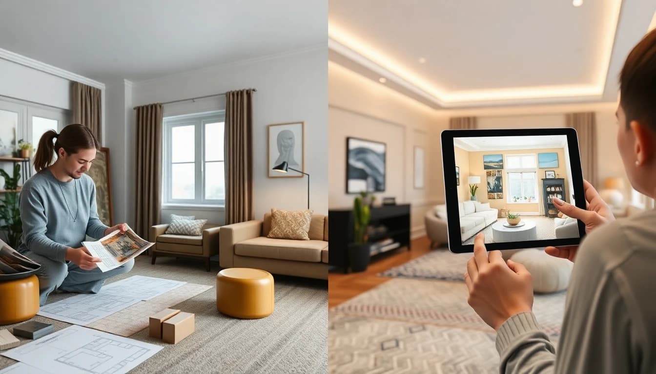 KI Wohndesign - Moderne Innenarchitektur mit künstlicher Intelligenz gestalten