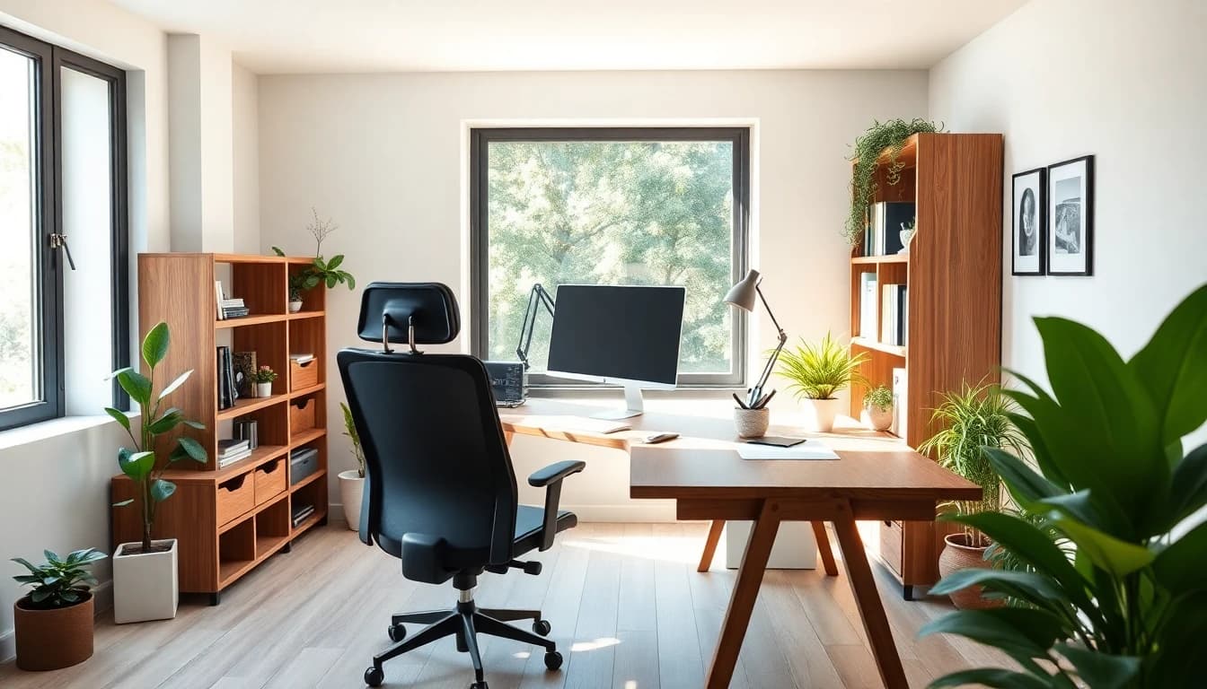 Home Office einrichten - Arbeitszimmer Inspiration mit KI